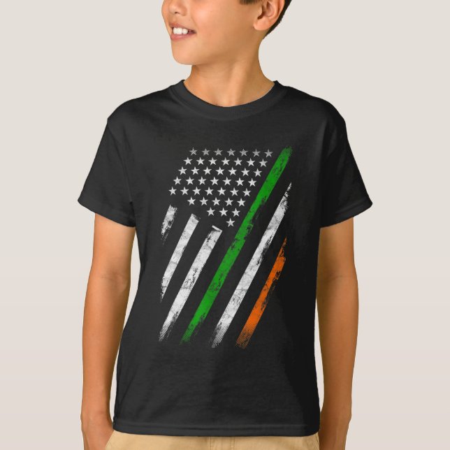 Irish American Flagga Ireland Flagga Lucky St Patr T Shirt (Framsida)