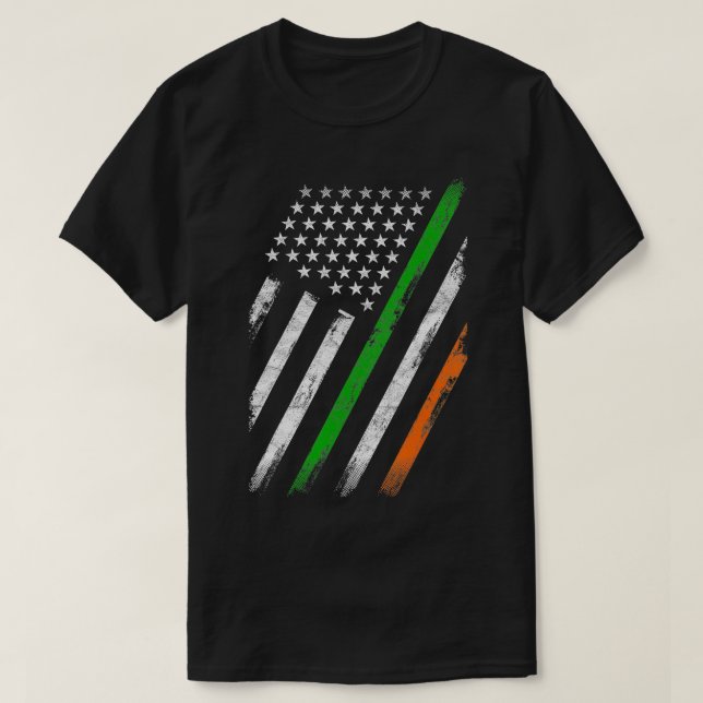 Irish American Flagga Ireland Flagga Lucky St Patr T Shirt (Design framsida)
