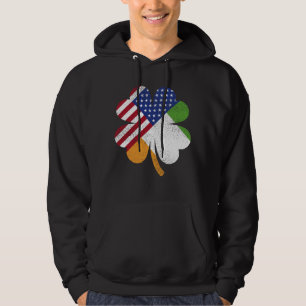 Irish American Flagga Ireland Flagga Manar Hoodie