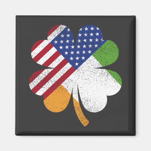 Irish American Flagga Ireland Flagga Square Magnet