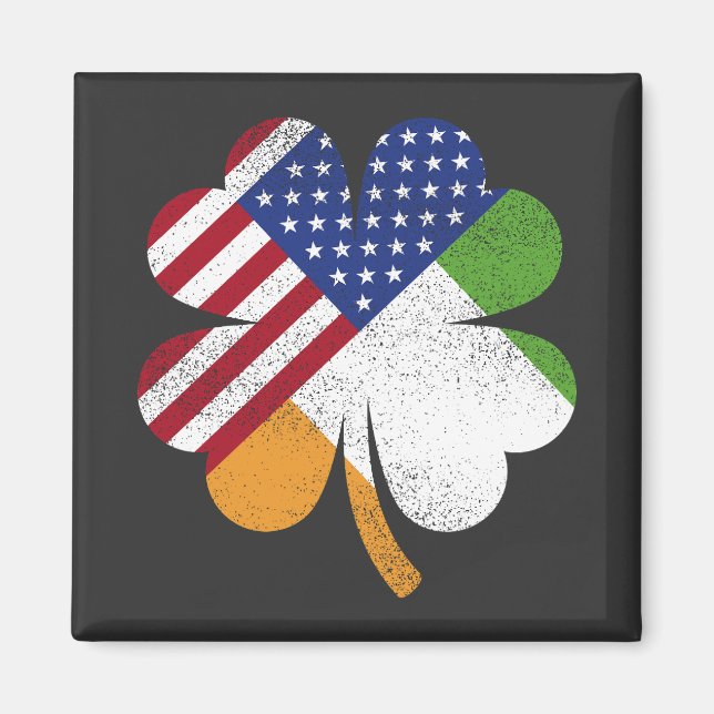 Irish American Flagga Ireland Flagga Square Magnet (Framsidan)