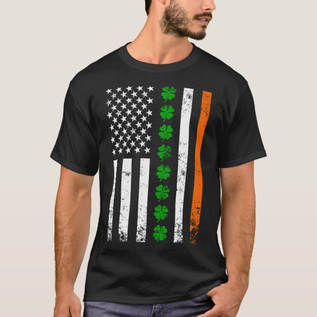 Irish American Flagga Ireland Flagga St Patrick s  T Shirt (Framsida)