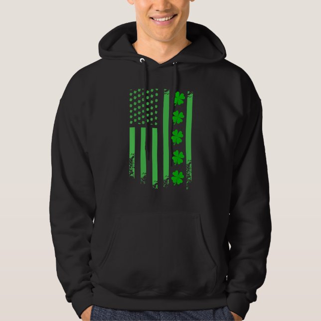 Irish American Flagga Ireland Flagga St patricks d Hoodie (Framsida)
