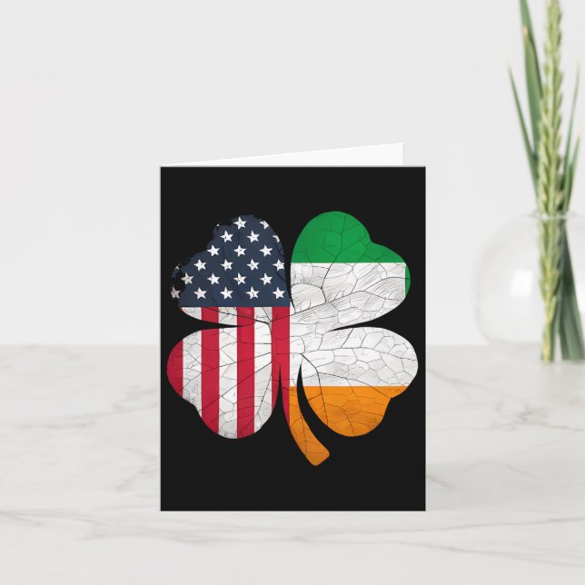 Irish American Flagga Ireland Flagga St patricks d Kort (Framsida)