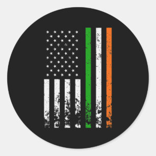 Irish American Flagga Ireland Flagga ST PATRICKS D Runt Klistermärke