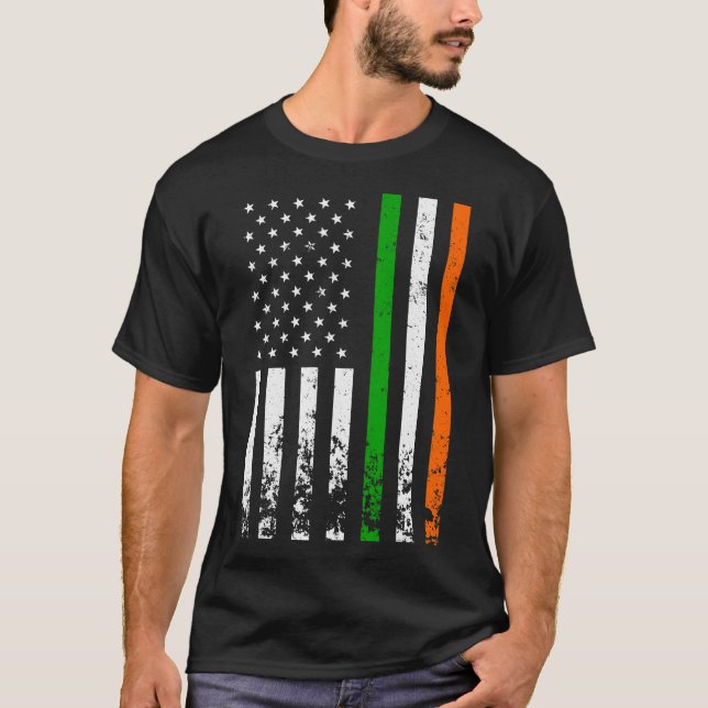 Irish American Flagga Ireland Flagga ST PATRICKS D T Shirt (Framsida)