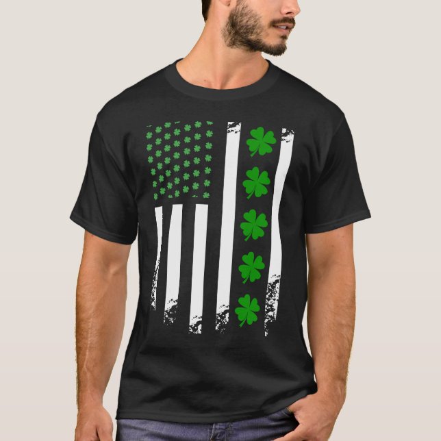 Irish American Flagga Ireland Flagga St patricks d T Shirt (Framsida)