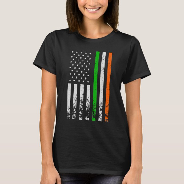 Irish American Flagga Ireland Flagga ST PATRICKS D T Shirt (Framsida)
