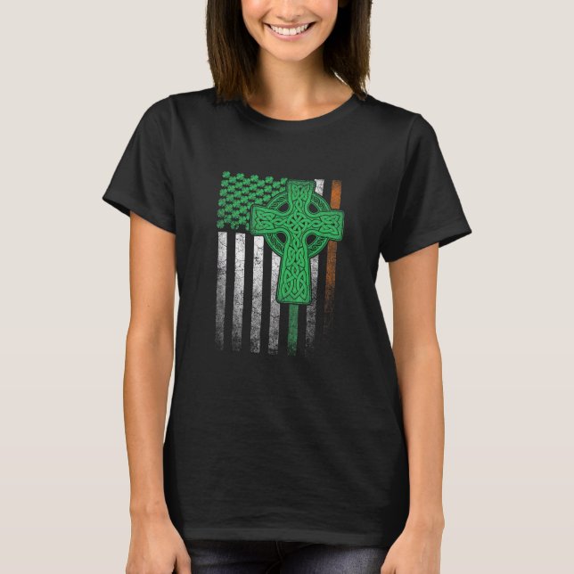 Irish American Flagga Ireland Flagga ST PATRICKS D T Shirt (Framsida)