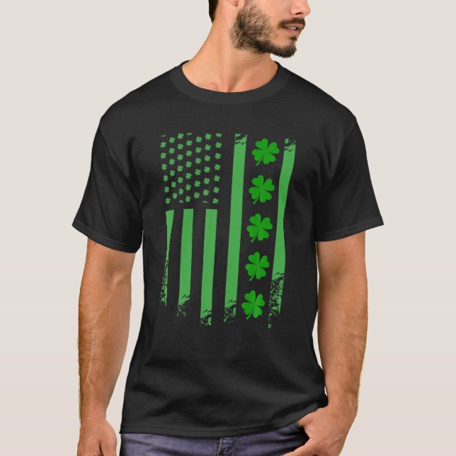 Irish American Flagga Ireland Flagga St patricks d T Shirt (Framsida)