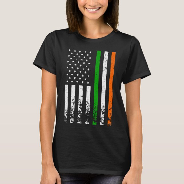 Irish American Flagga Ireland Flagga ST PATRICKS D T Shirt (Framsida)