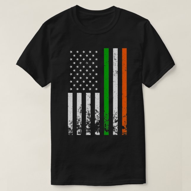 Irish American Flagga Ireland Flagga ST PATRICKS D T Shirt (Design framsida)