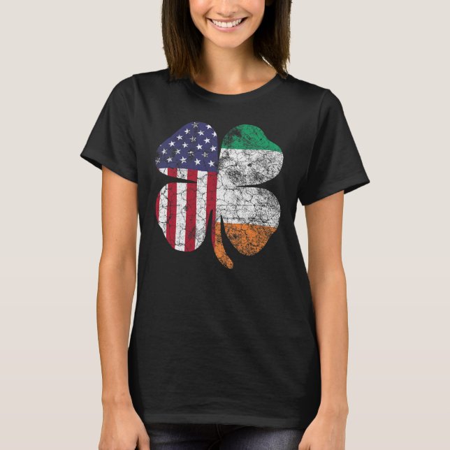 Irish American Flagga Ireland Flagga ST PATRICKS D T Shirt (Framsida)
