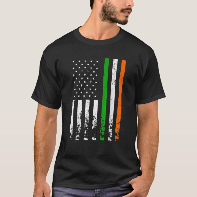 Irish American Flagga Ireland Flagga ST PATRICKS D T Shirt (Framsida)