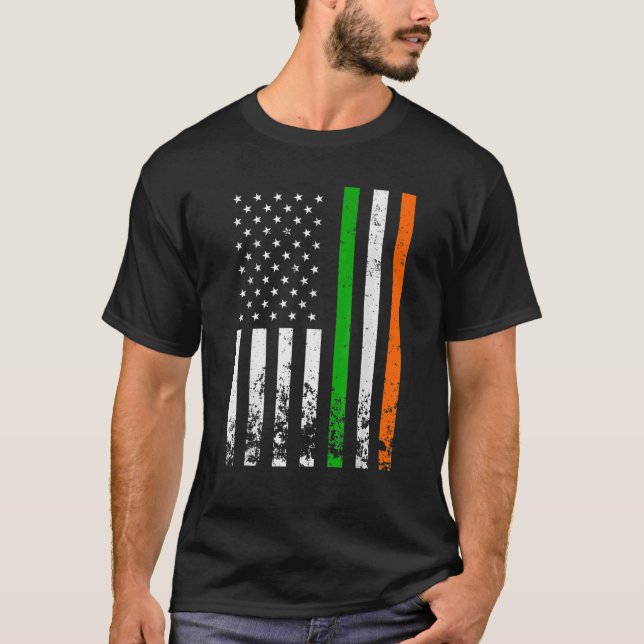 Irish American Flagga Ireland Flagga ST. PATRICK's T Shirt (Framsida)