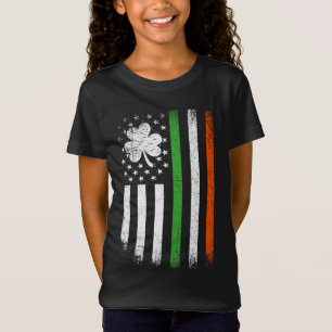 Irish American Flagga Ireland Shamrock Flagga St P T Shirt