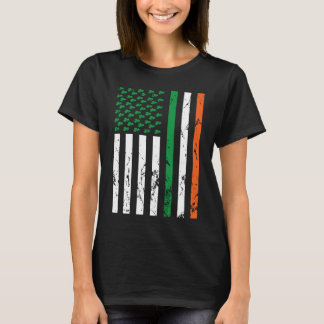 Irish American Flagga Ireland St patrick's day Fun T Shirt