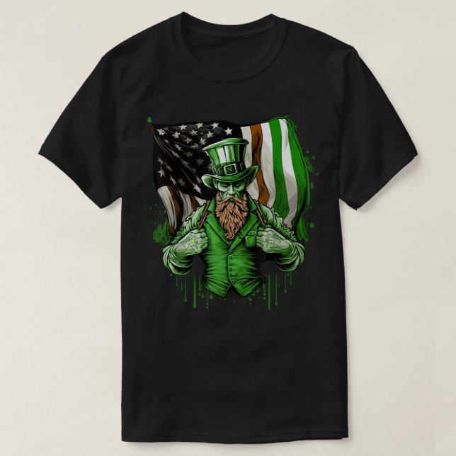 Irish American Flagga Lincoln St T Shirt (Design framsida)