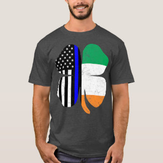 Irish American Flagga Police Officer St patricks d T Shirt