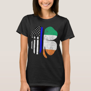 Irish American Flagga Police Officer St. Patrick's T Shirt