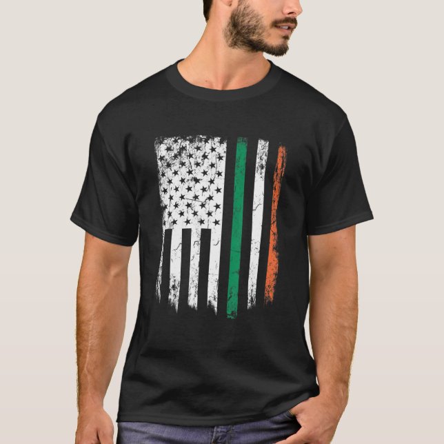 Irish American Flagga Saint patrick's day Sh T Shirt (Framsida)