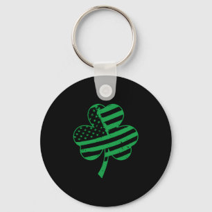 Irish American Flagga Shamrock for Nyckelring