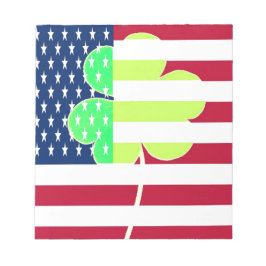 Irish American Flagga Shamrock Klöver St. Patrick Anteckningsblock