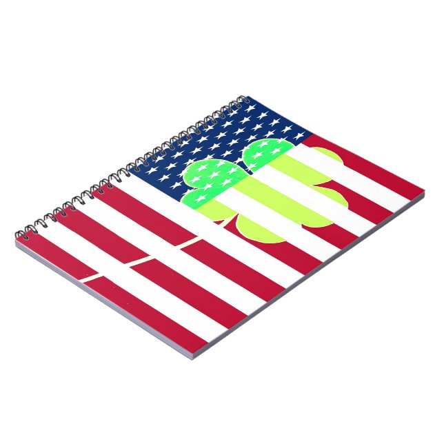 Irish American Flagga Shamrock Klöver St. Patrick Anteckningsbok Med Spiral (Vänstra Sidan)