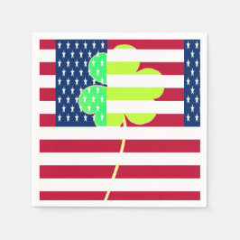 Irish American Flagga Shamrock Klöver St. Patrick Pappersservett