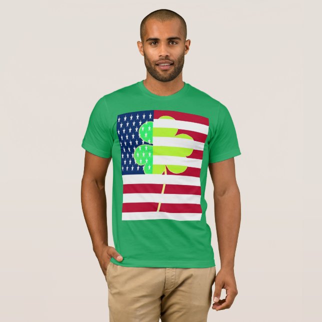 Irish American Flagga Shamrock Klöver St. Patrick Tröja (Hel framsida)