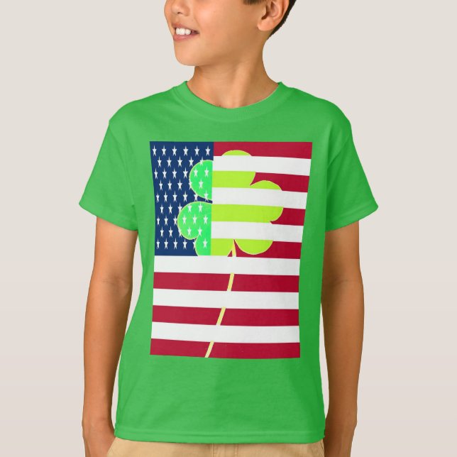 Irish American Flagga Shamrock Klöver St. Patrick Tröja (Framsida)