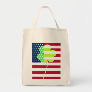 Irish American Flagga Shamrock Klöver St. Patrick Tygkasse