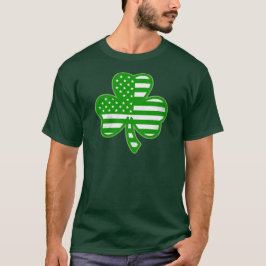 Irish American Flagga Shamrock St patricks day Grö T Shirt