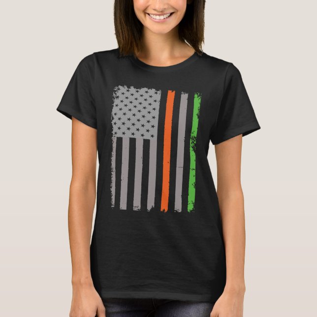 Irish American Flagga T Shirt (Framsida)