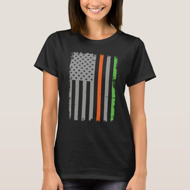 Irish American Flagga T Shirt (Framsida)