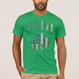 Irish American Flagga Trump 2016 Shamrock T Shirt