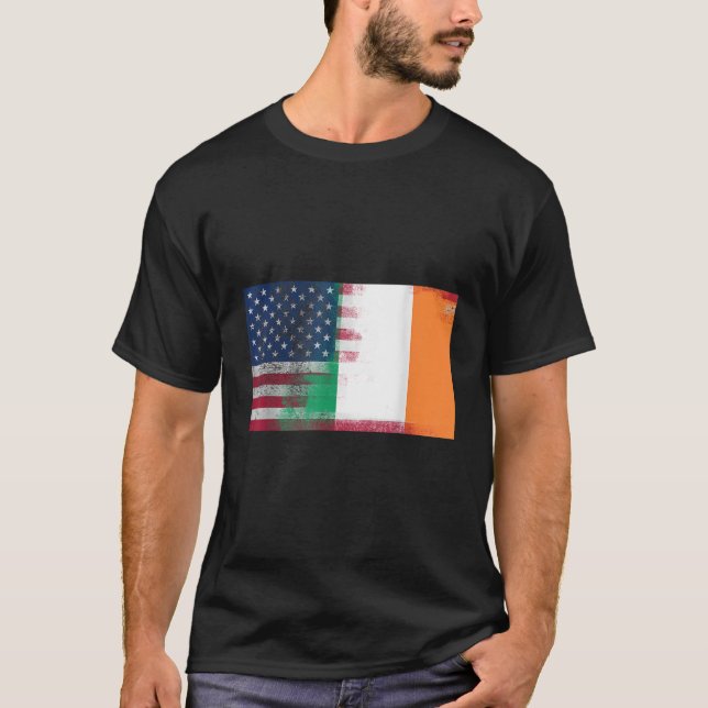 Irish American HalIreland HalAmerica Flagga Shir T Shirt (Framsida)
