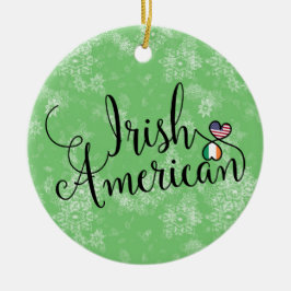 Irish American Hearts Julgran Ornament