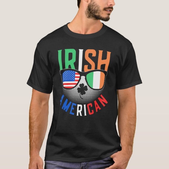 Irish American Ireland Family Roots Us Usa America T Shirt (Framsida)