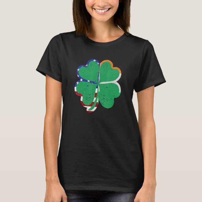 Irish American Ireland ST PATRICKS DAY Lucky T Shirt (Framsida)