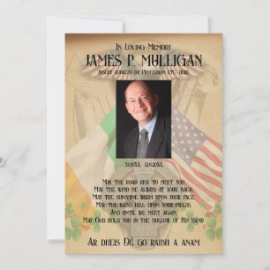 Irish American Memorial Photo Card Inbjudningar