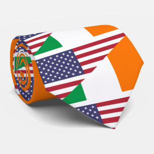 Irish American Pride US Ireland Flagga Neck Tie Slips