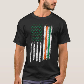 Irish American Shamrock FlagUs Paddy St Patricks D T Shirt