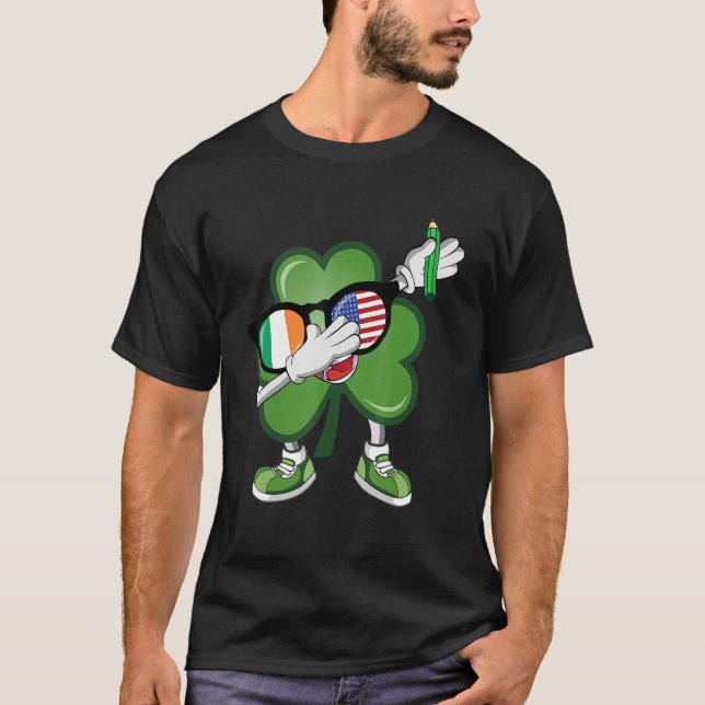 Irish American Shamrock St patrick's day Kids Teac T Shirt (Framsida)
