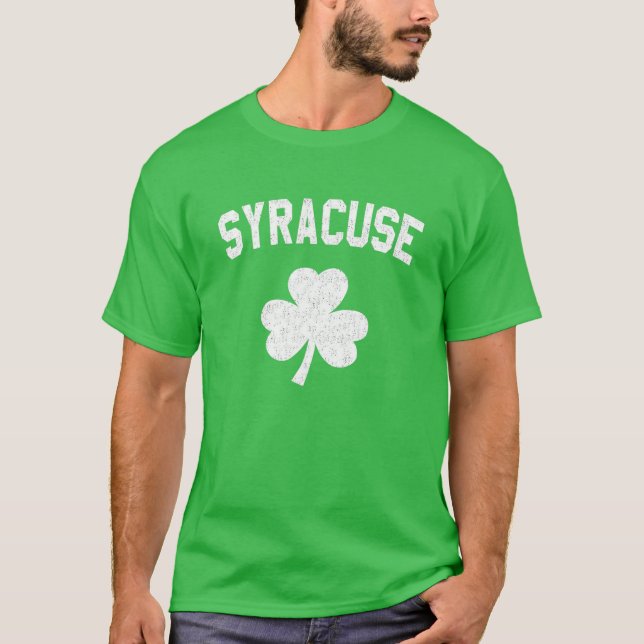 Irish American Shamrock Syracuse St patricks day T Shirt (Framsida)