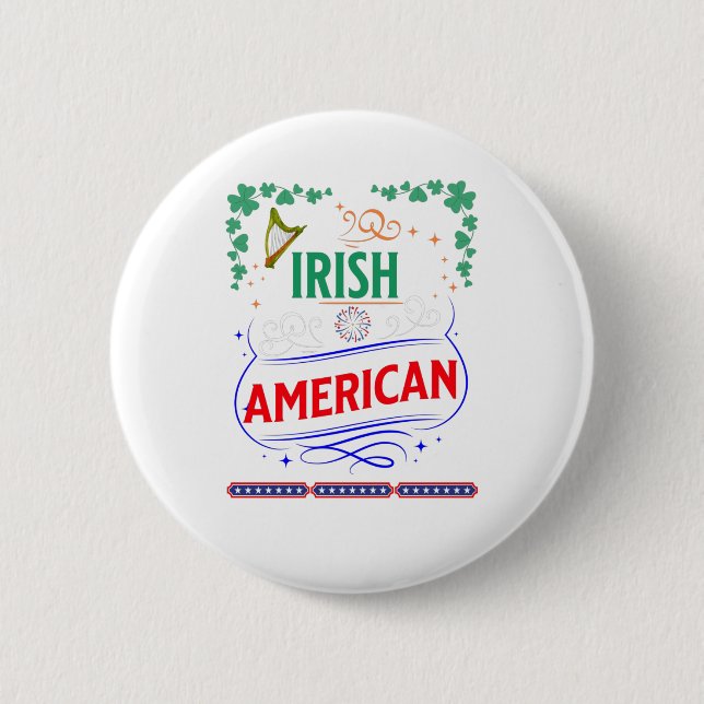 Irish American Shamrocks Harp Banner Fireworks Knapp (Framsida)
