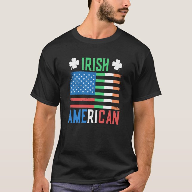 Irish American St Patricks Day Ireland Green Team  T Shirt (Framsida)