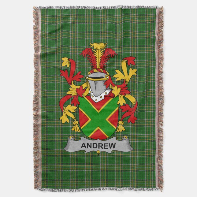 Irish Andrew Jackar om Arm Family Crest Ireland Filt (Framsidan Vertikal)
