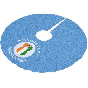 Irish Angel Hanukkah Flag Personlig Julgransmatta Borstad Polyester