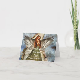 Irish Angel Jul Blue Helgdag Card Helgkort
